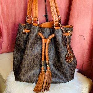 Michael Kors  Marina Braided Tassel Brown Tote